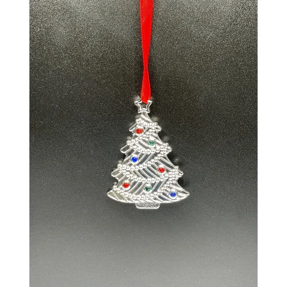 Lenox Sparkle and Silver Christmas Tree Ornament‎ Jeweled. New no Box.